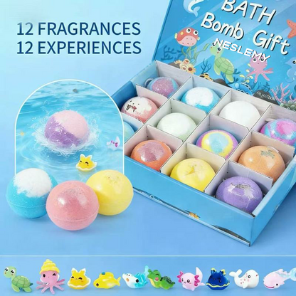 Magical Kids Bath Bomb Gift Set – 12 Colors & Surprise Toys