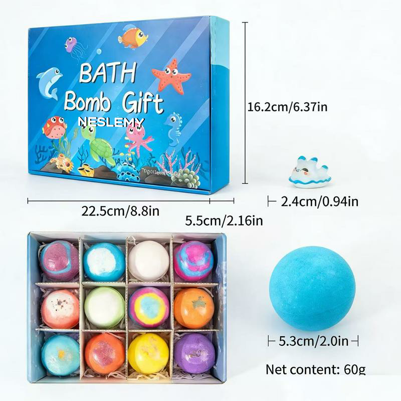 Magical Kids Bath Bomb Gift Set – 12 Colors & Surprise Toys