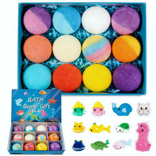 Magical Kids Bath Bomb Gift Set – 12 Colors & Surprise Toys